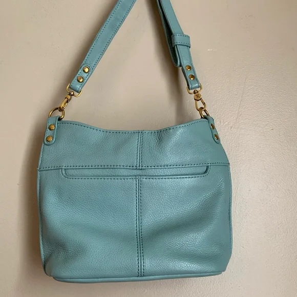 Hobo Teal Pier Leather Purse Small Crossbody Lightweight Bag Adjustable Strap - Picture 7 of 14